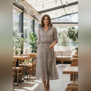 Vintage A.M.F. Leopard Print Sheer Dress Made in Hawaii Elastic Waist Sz OS